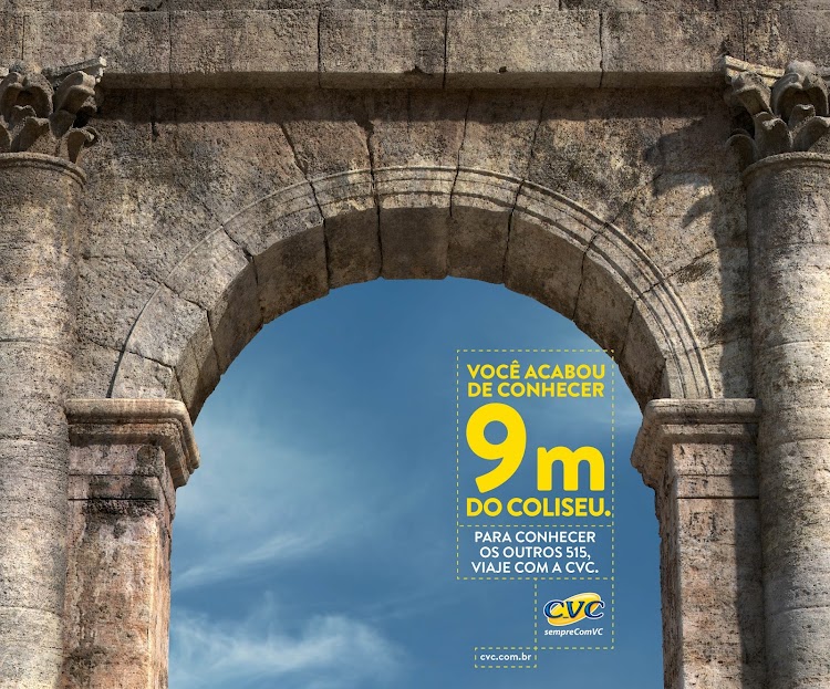 CVC lança campanha com imagens de monumentos em tamanho real