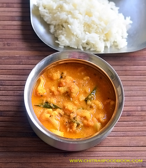Cauliflower Kuzhambu Recipe South Indian Cauliflower Gravy For Rice