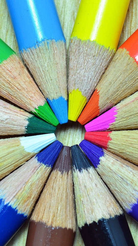 Colorful Pencils Circle  Galaxy Note HD Wallpaper