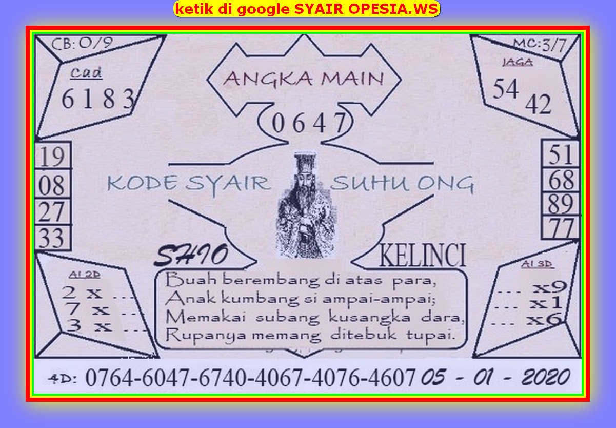 1 New Message Kode Syair Hongkong 5 Januari 2020 Forum Syair Togel Hongkong Singapura Sydney