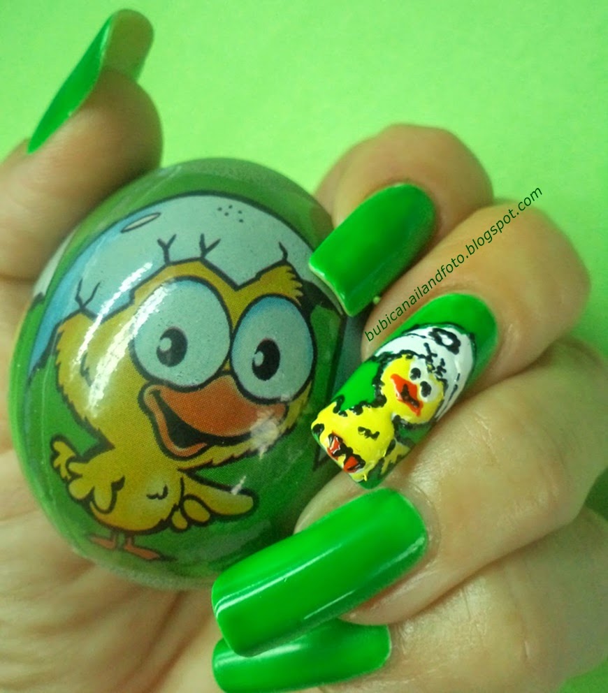 simple nails 766 chicken nails, Easter nail art