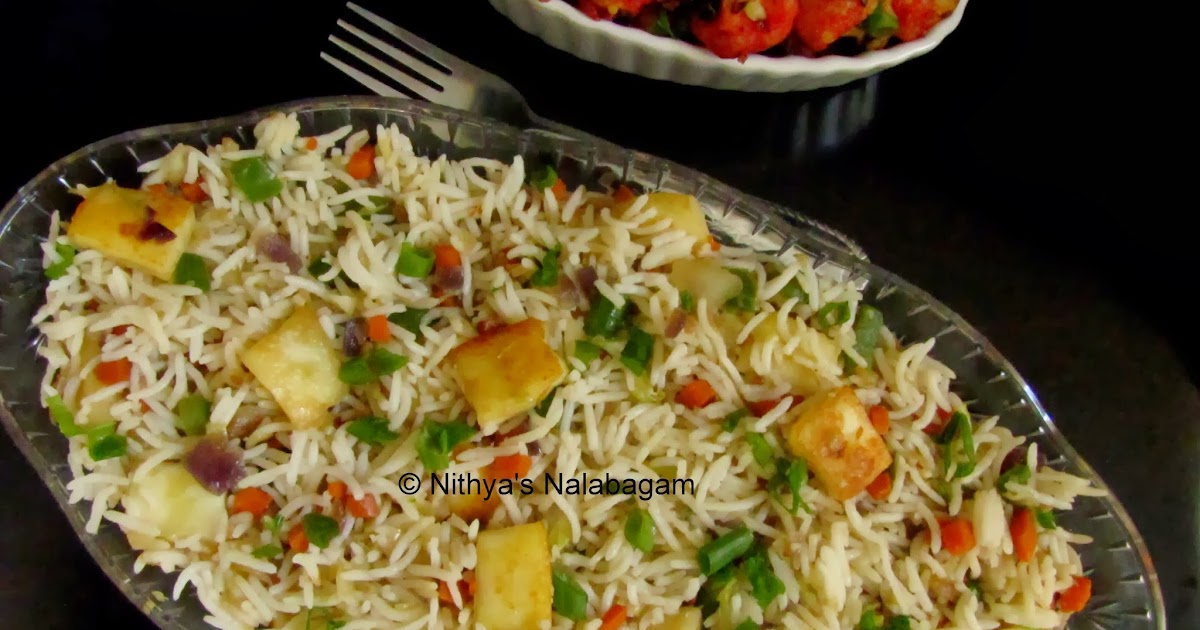 Paneer Fried Rice | Step by step pictures |Nithya's Nalabagam