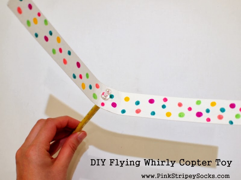 DIY Flying Whirly Copter Toy Pink Stripey Socks
