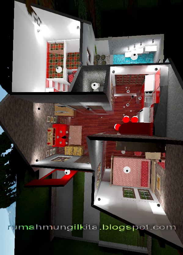 Desain Rumah Tipe 36 Tanah 72 (1Lantai, 2 Kamar Tidur, 1 ...