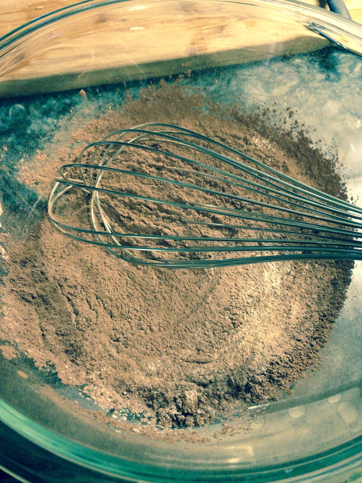 wisking dry ingredients in a bowl