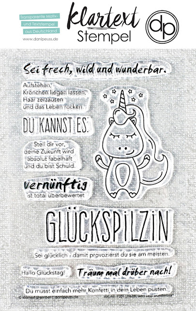 Danipeuss De Blog Karten Mit Dem Einhorn Klartext Stempel