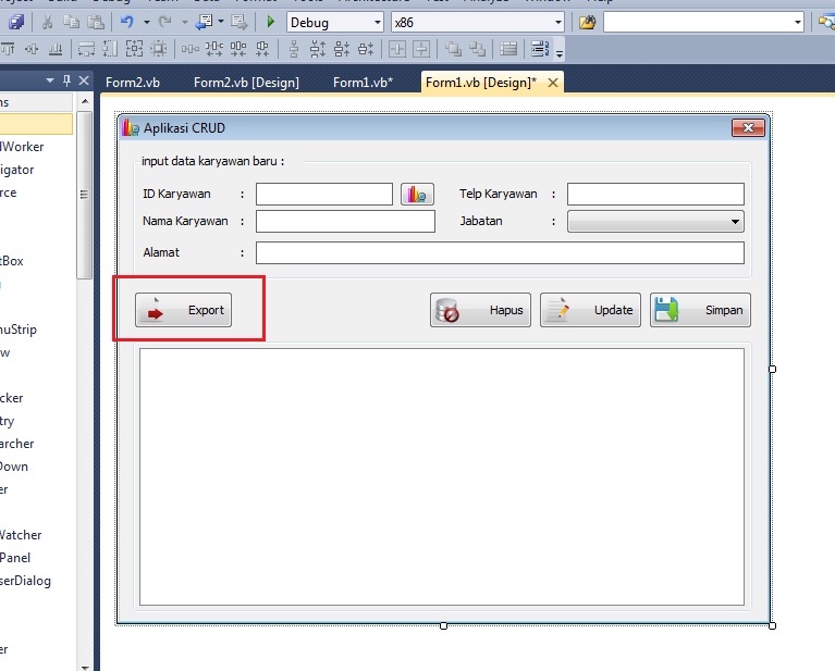 Vb net кнопка. Net export.