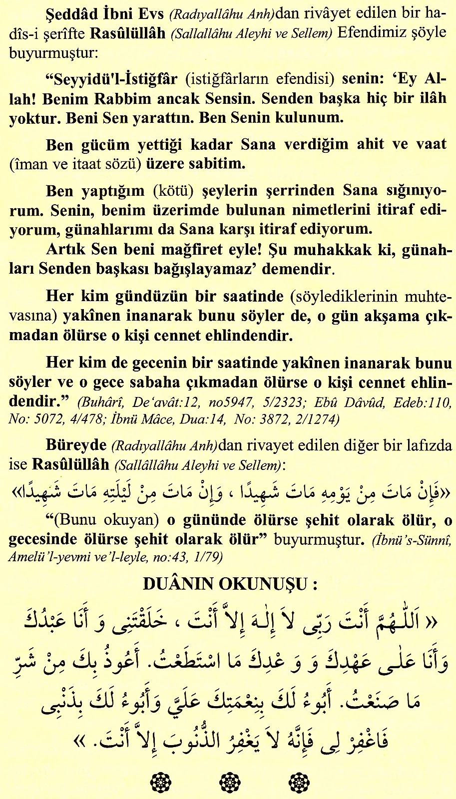 Seyyidül İstiğfar Cübbeli Ahmet Hoca'dan Dua ve Zikirler