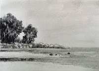 Charcoal drawing of a tree, Demo work created during an art workshop at MUMBAI, INDIA