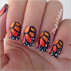 nail orange nails challenge playfulpolishes along