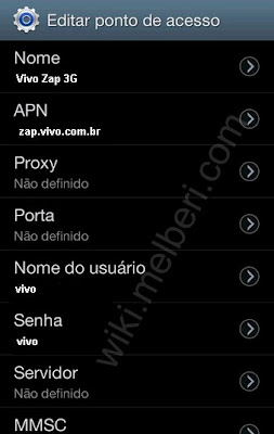 Configurar APN da VIVO no android 