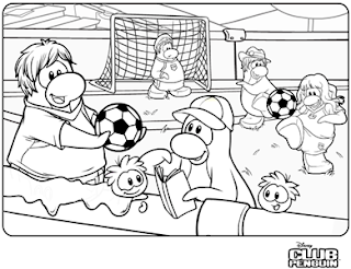 club penguin coloring pages to penguins