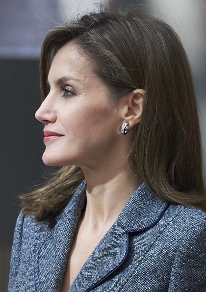 Queen Letizia wore Felipe Varela skirtsuit and Prada shoes at Council of the Royal Board on Disability meeting