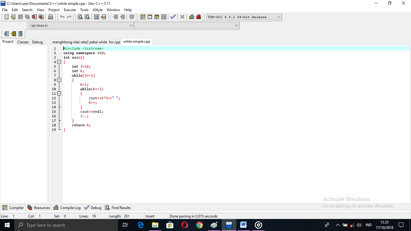 Tutorial C++ | 5 Contoh Program Sederhana Menggunakan Pengulangan While ...