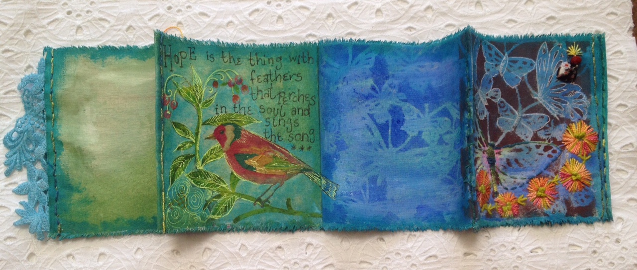 Freckles and Flowers A little Fabric Concertina book