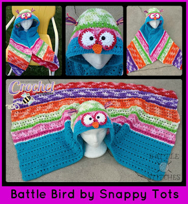 http://www.ravelry.com/patterns/library/battle-bird-hooded-owl-towel-and-blanket