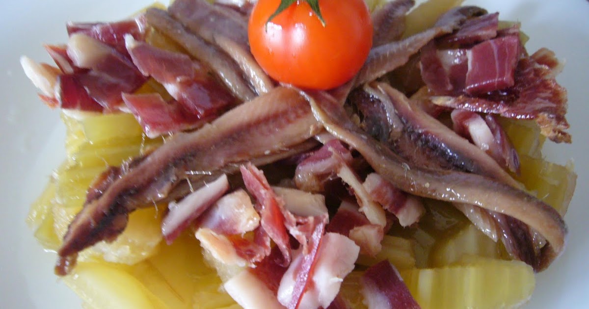 Cardo con anchoas y jamón