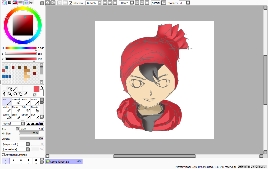 Paint Tool SAI Tutorial Fanart serial Si Ocong (toon) LinkGish