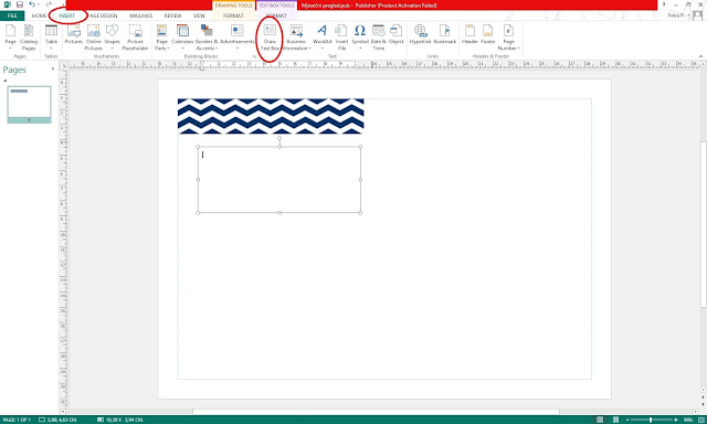 DIY predložak za planer - Umetanje tekstnog okvira