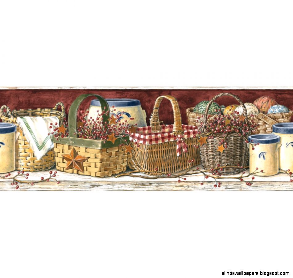Country Baskets Wall Border  Sturbridge Yankee Workshop