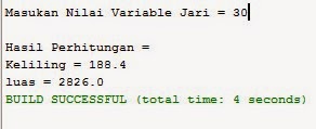 Source Code Java Netbeans Menghitung Luas dan Keliling Lingkaran 