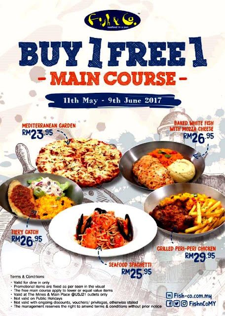 FISH & CO Seafood In A Pan BUY 1 FREE 1 MAIN COURSE Promotion 11th May To 9th June 2017