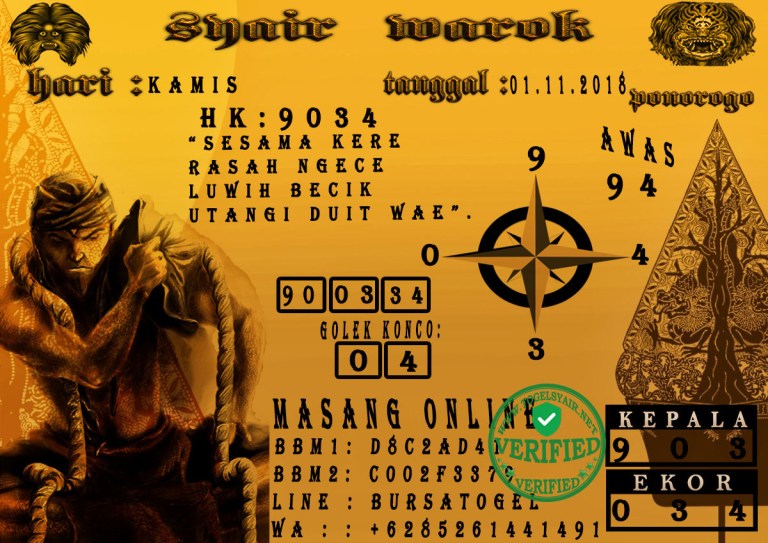 Togel Syair HK KAMIS 1 NOVEMBER 2018 GOsyair SEDIA KODE