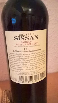 Chateau Sissan Cadillac Cotes de Bordeaux, trasera