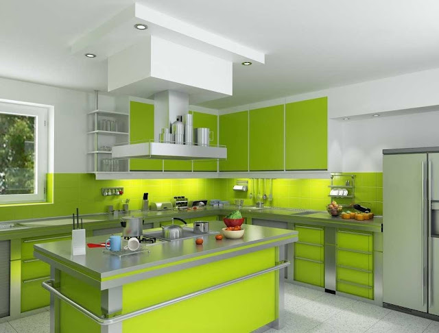 Kitchen Set Hijau Putih - Kitchen set warna hijau glossy bagus bagian 1.