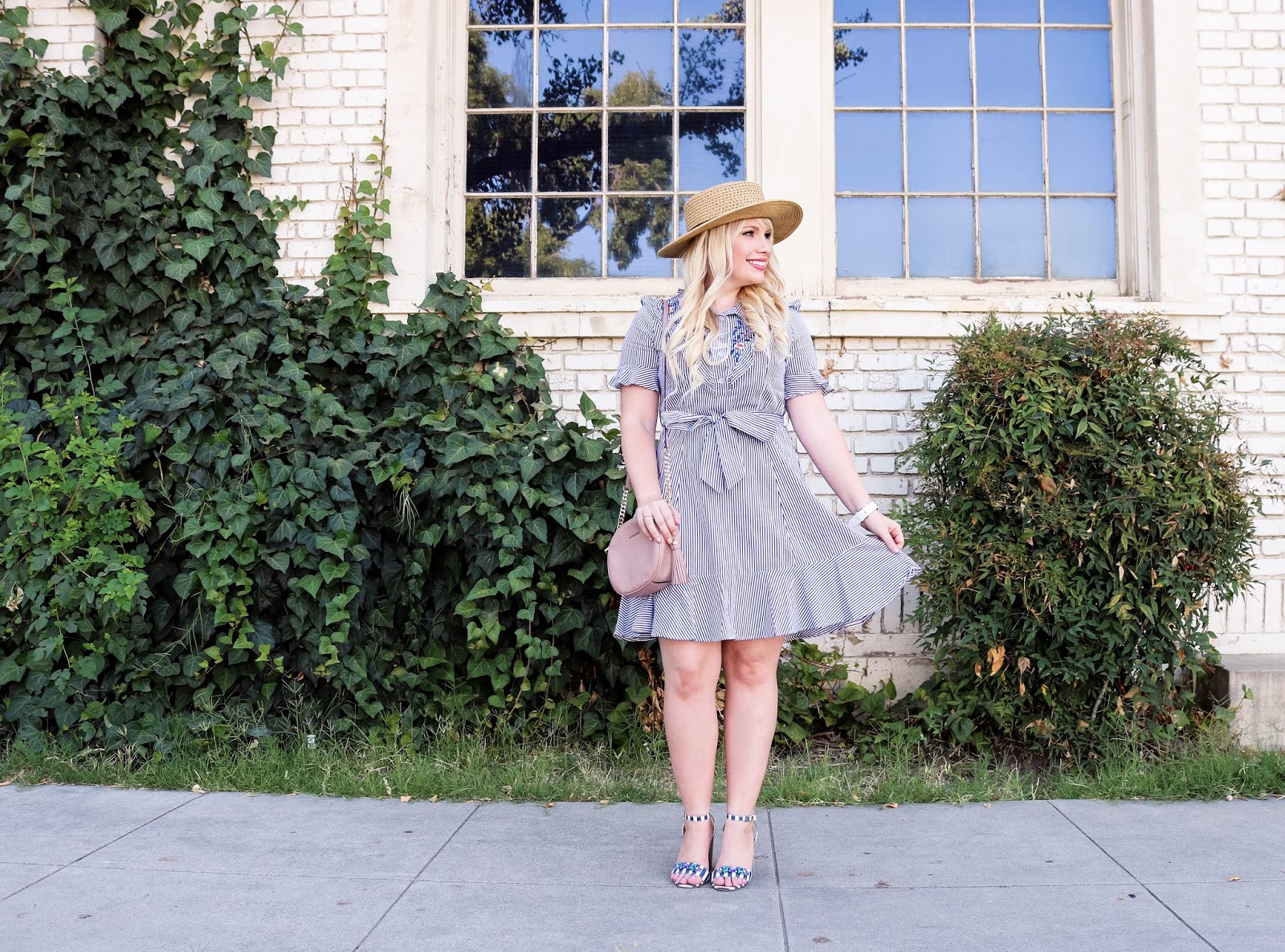 Stripes on Stripes: Striped Ruffle Dress