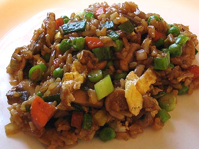 Fried Brown Rice and Vegetables