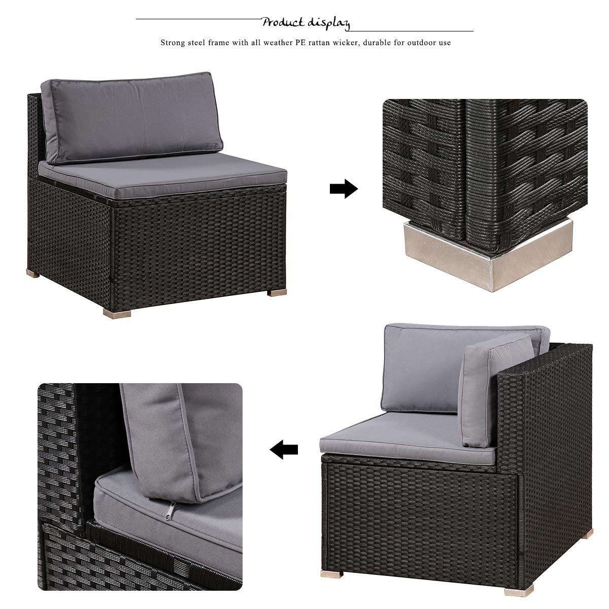 Luxury Furniture Review . Leisure Zone 7 Piece Patio Furniture Set Outdoor Sectional