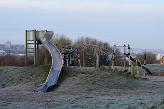 A childrens slide at Harbottle Park