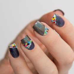 block nail winter kbshimmer nails glitter galaxy accent