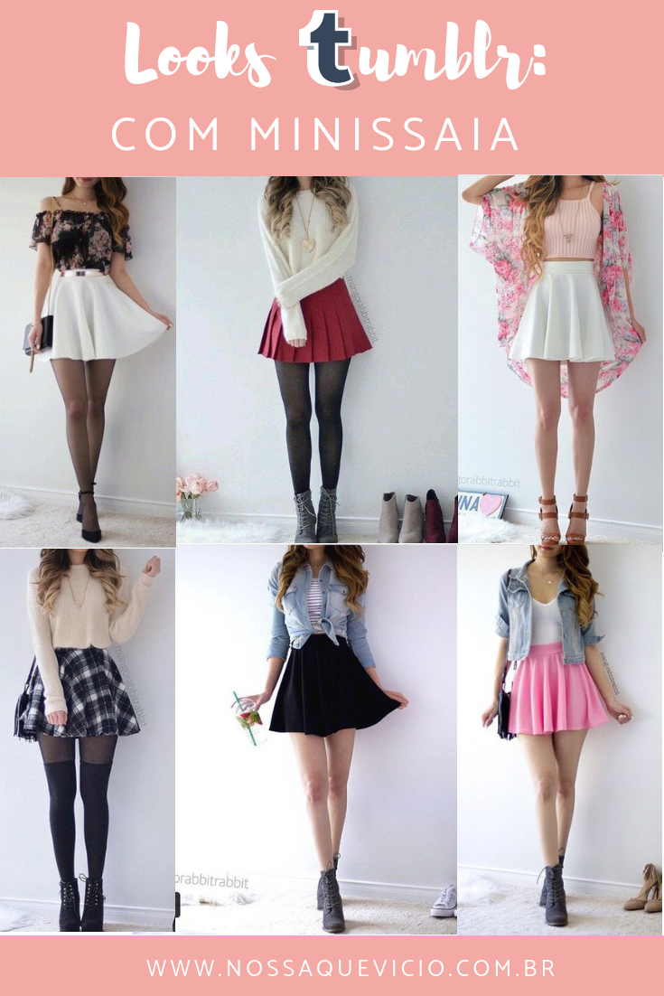 roupas tumblr com saia