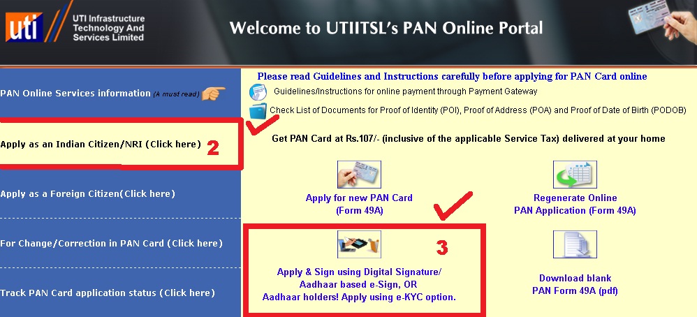 Check pan card status processing fee coupon number