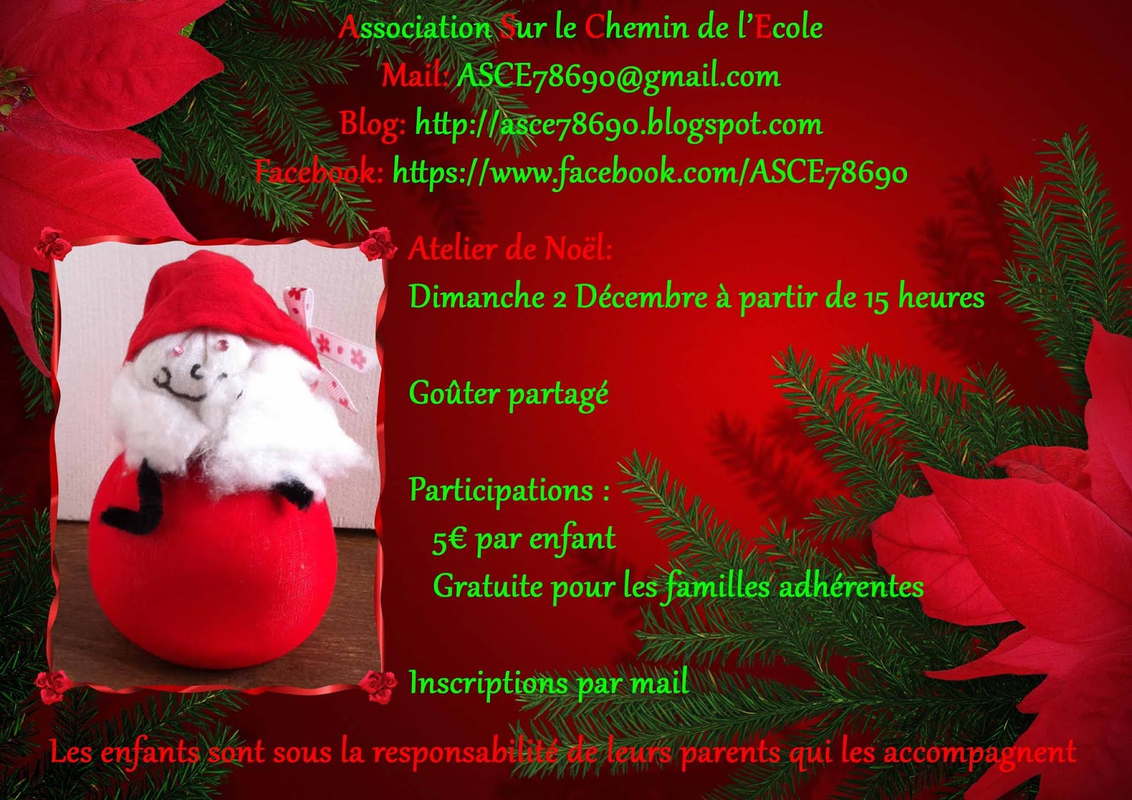Association Sur Le Chemin De L Ecole Dimanche 2 Decembre Atelier