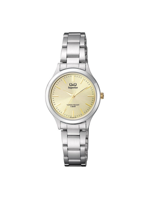 Ceas dama argintiu cu auriu casual Q&Q Classic S279J200Y ieftin frumos Ceas dama argintiu cu auriu casual Q&Q Classic S279J200Y ieftin frumos
