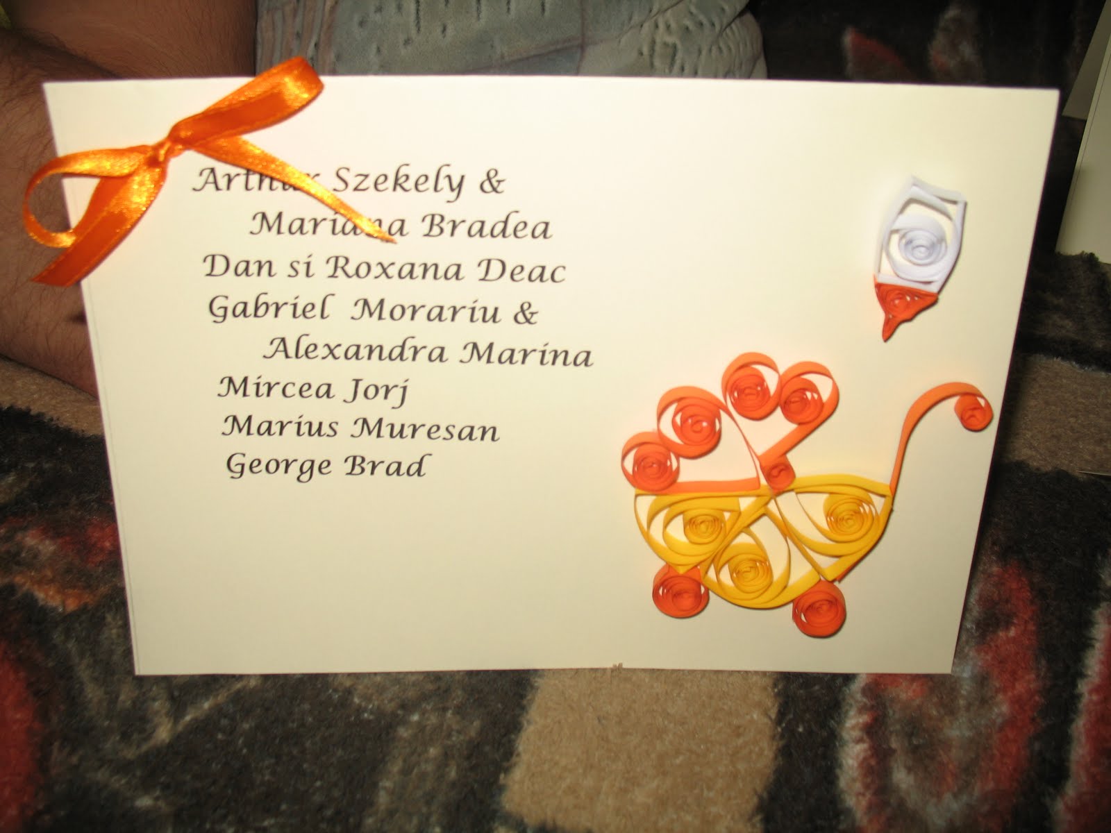 Felicitari Quilling: Botez