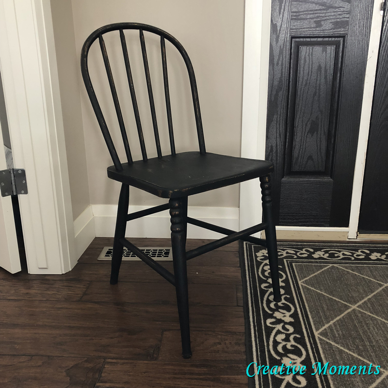 Pitch Black Antique Chair