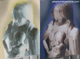 Left: the poster image as seen in the game; right: after applying a color inversion.