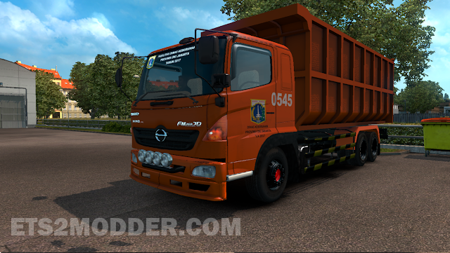 Livery Hino 500 Truck Sampah by Kupril - Mod ETS2 Indonesia