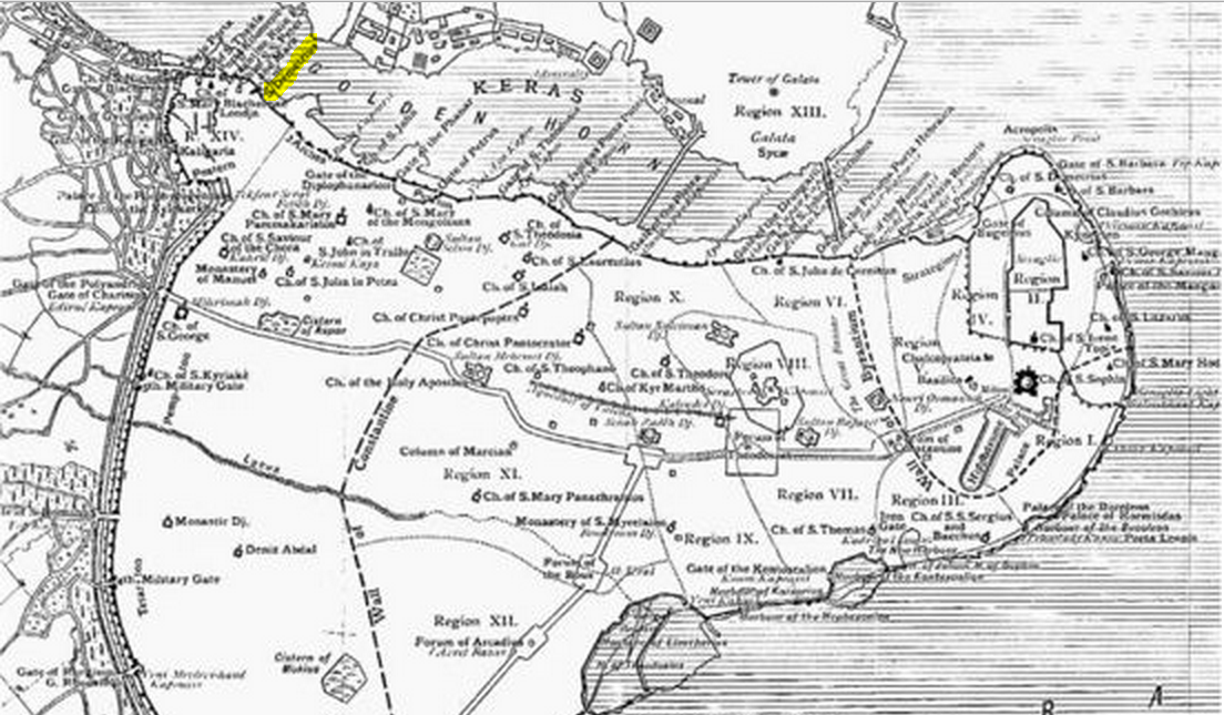 Карта константинополя в средние века