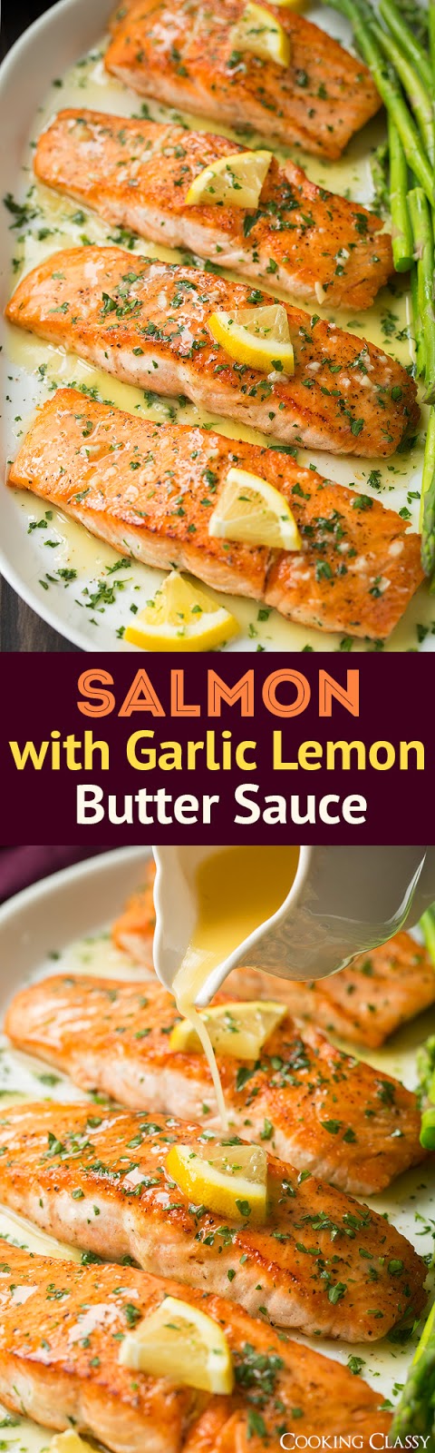 Skillet Seared Salmon with Garlic Lemon Butter Sauce | My Album Of Recipes