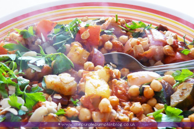 Moroccan Vegetable & Chickpea Tagine at The Purple Pumpkin Blog