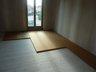 Hausbau mit Murr Holzhaus Neuburg: Dachbodentreppe, Decke beplanken