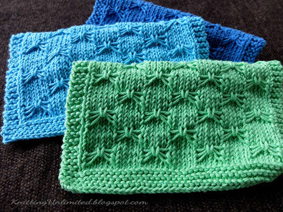 Butterfly Knitting Dishcloth. Free dishcloth pattern no.10 from KnittingUnlimited