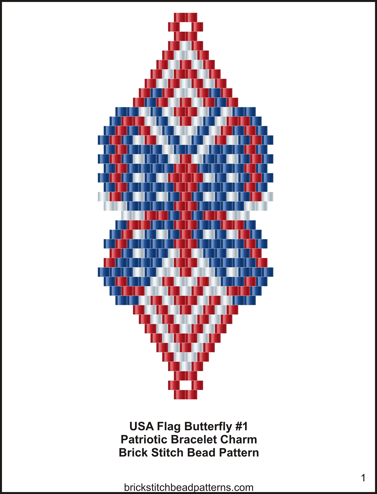 Brick Stitch Bead Patterns Journal USA Flag Butterfly 1 Brick Stitch