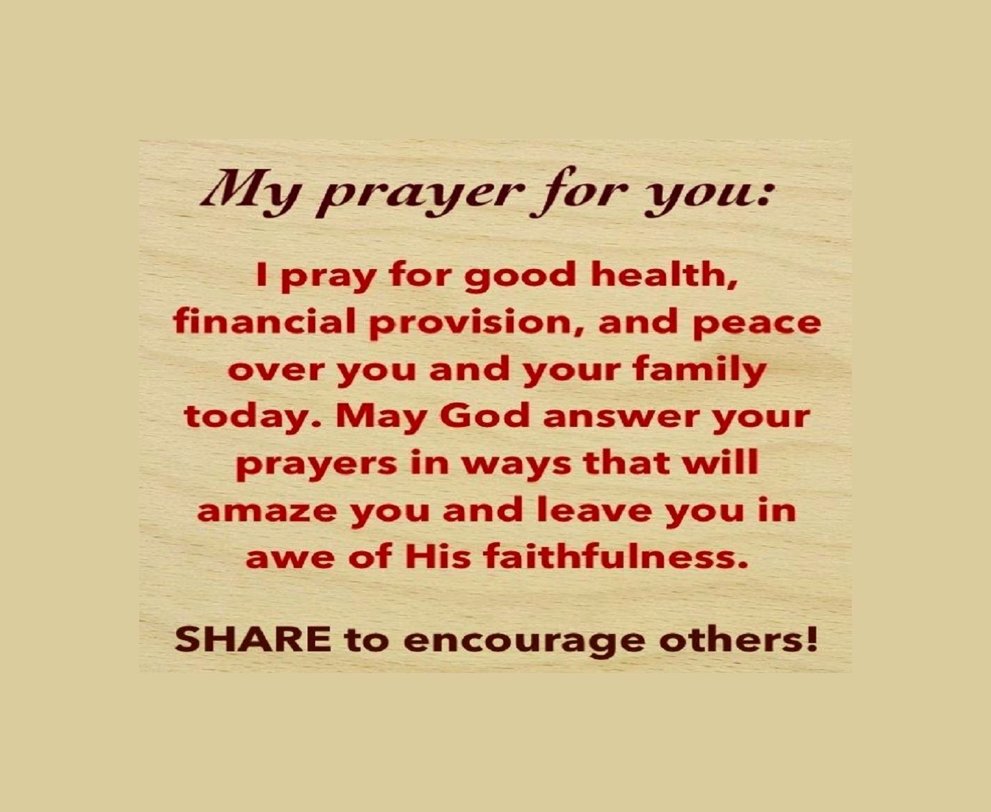 Good Health Pray For Good Health