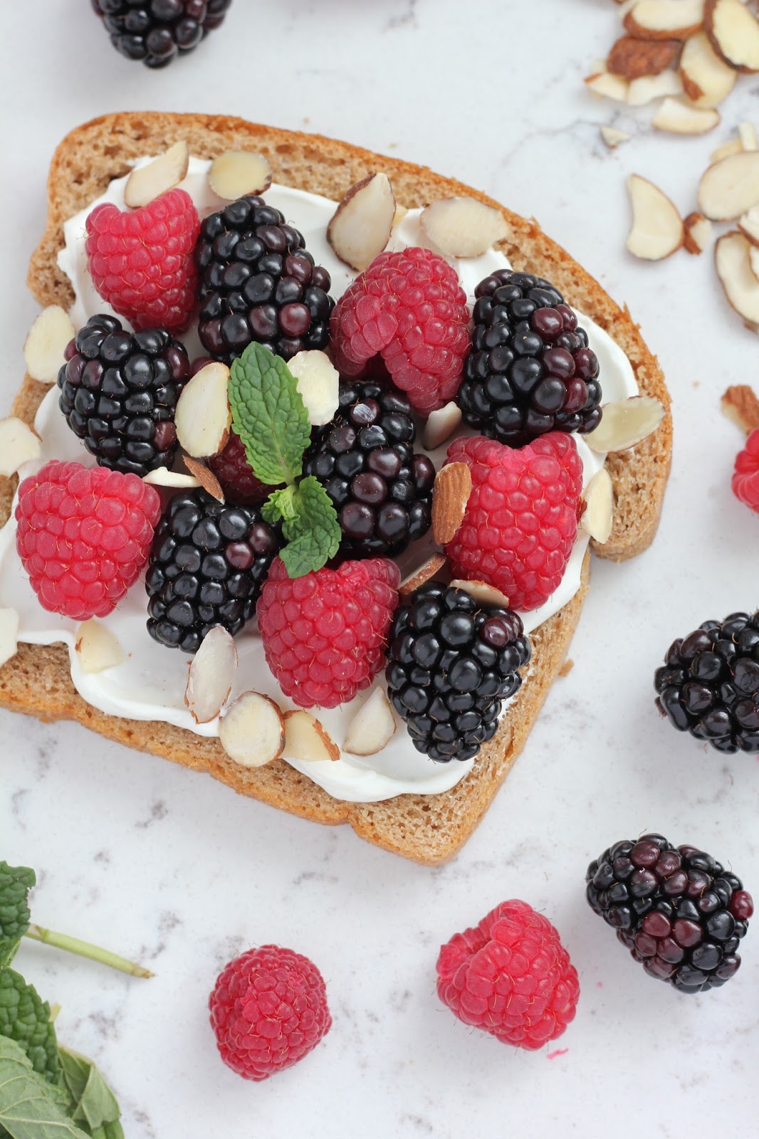 Breakfast Toast Week Berry Almond with Mint
